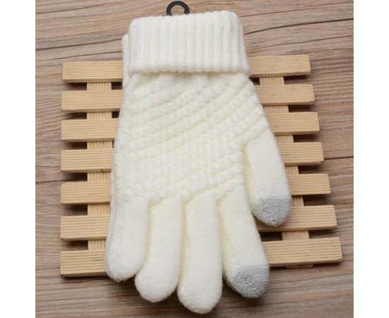 Перчатки сенсорные SHOU утепленные Белый