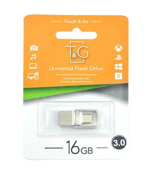 Флеш-драйв T&G 104 Metal series USB 3.0 - Type-C, 16GB Серебряный