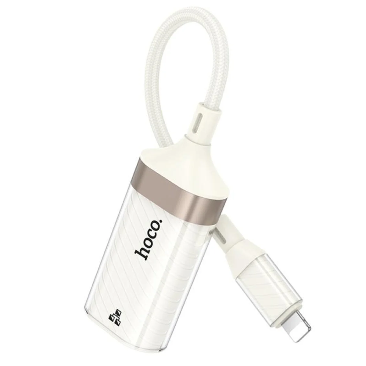 Переходник Hoco UA41A Crystal Lightning to RJ45 100 Mbs (0.15m) Apricot