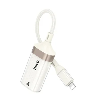 Переходник Hoco UA41A Crystal Lightning to RJ45 100 Mbs (0.15m) Apricot