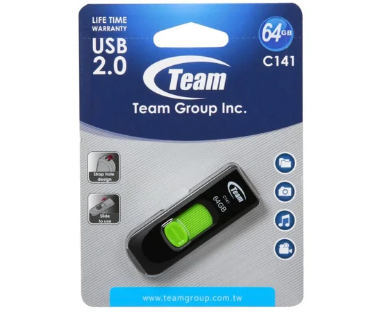 Флеш накопитель Team 64GB C141 USB 2.0 Зеленый