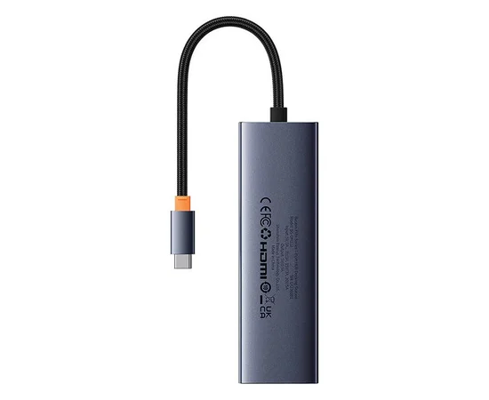 Переходник Baseus Hub UltraJoy 7-Port (Type-C to HDMI4K@60Hz+USB3.0*2+PD+SD/TF3.0+3.5mm) (B0005280) Slate Grey
