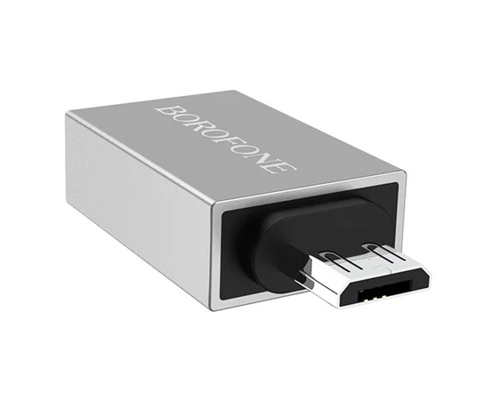 Переходник Borofone BV2 OTG to MicroUSB Серебряный