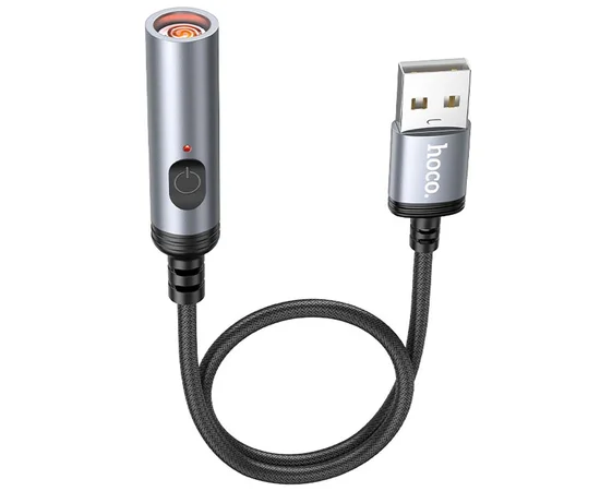Портативный прикуриватель зажигалка Hoco UA30 USB Black