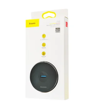 Перехідник HUB Baseus Round Box Type-C to USB 3.0 + 3USB 2.0 (CAHUB-G) Чорний