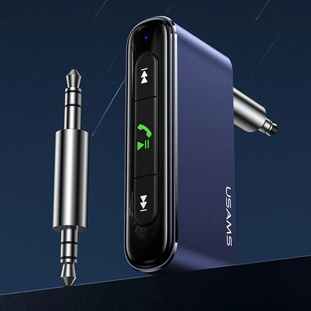 Bluetooth ресивер USAMS US-SJ519 3.5DC Mini Car Wireless Audio Receiver BT5.0 Сірий