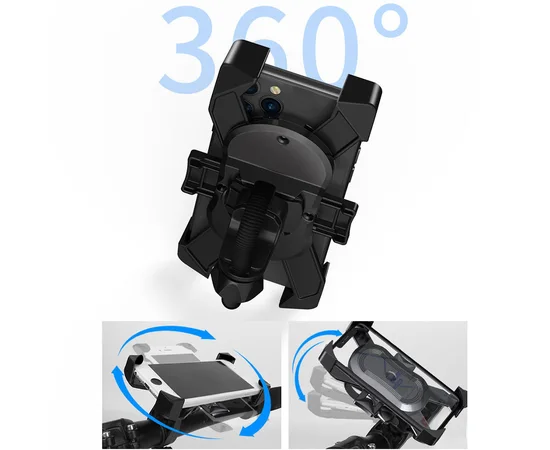 Держатель для телефона WIWU PL800 Motorcycle Mobile Phone Holder Handlebar Mount Черный