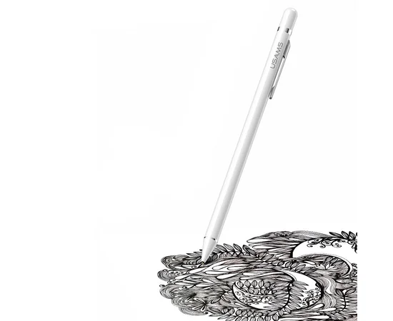 Стилус Usams US-ZB057 Touch Screen (With clip) Белый