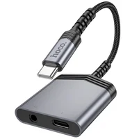 Перехідник Hoco LS39 Type-C to Type-C + 3.5mm Metal gray