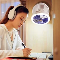 Настільний складаний вентилятор Folding Fan 2in1 with Night Light White