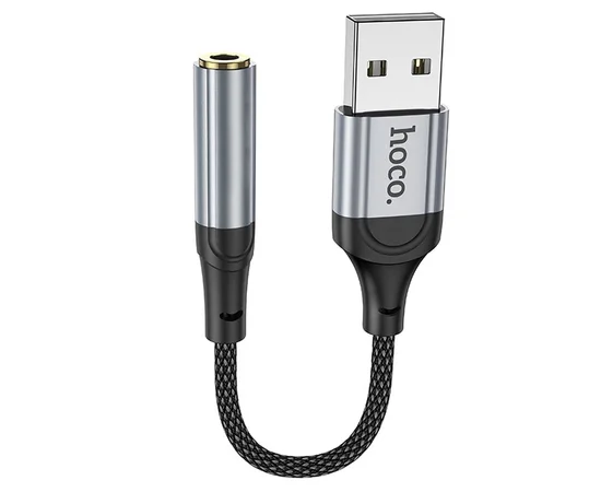 Переходник Hoco LS36 Fresh USB to 3,5 AUX Black