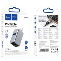 Переходник HUB Hoco HB54 3in1 (USB to 2xUSB2.0+USB3.0) Metal grey