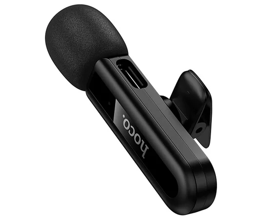 Петличний бездротовий мікрофон Hoco L20 Fair Lightning Black