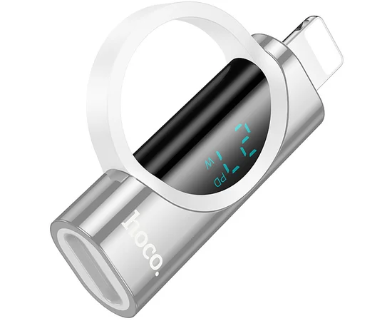 Переходник Hoco UA32B Lightning male to Type-C female display adapter Silver