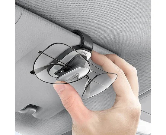 Держатель в машину для очков Baseus Platinum Vehicle (champing type) (ACYJN) Серебряный