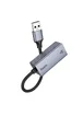 Интернет адаптер Hoco UA37 1000 Mbps (USB to RJ45) Metal gray