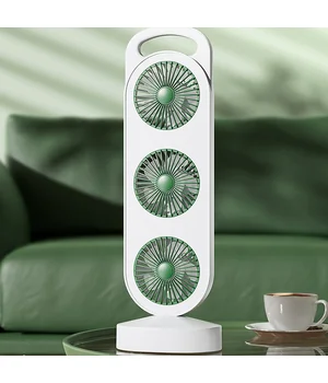 Настольный вентилятор Three Head Fan 1200 mAh Green