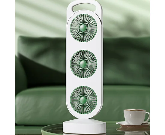 Настольный вентилятор Three Head Fan 1200 mAh Green