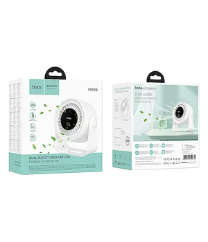 Настольный вентилятор Hoco HX66 desktop circulating fan 3000 mAh White Настольный вентилятор Hoco HX66 desktop circulating fan 3000 mAh White