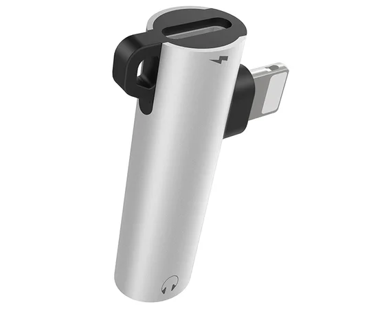 Переходник Hoco LS21 Lightning to 3,5 AUX Стальной