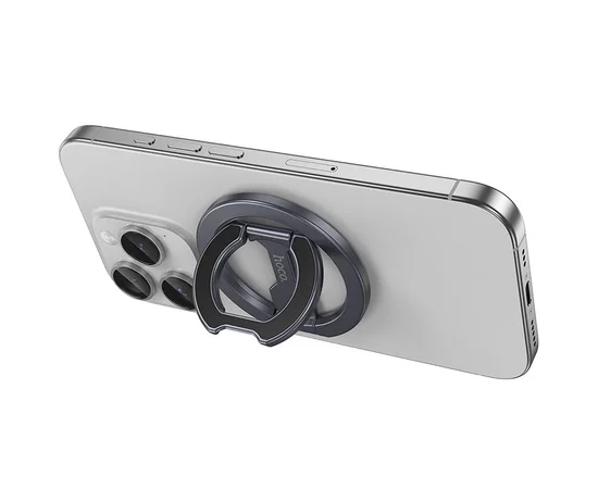 Магнитный держатель для телефона Hoco GH9 Double-ring Metal gray