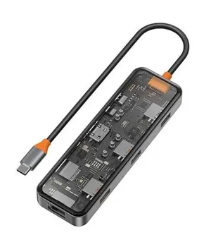Переходник HUB WIWU Cyber hub CB008 8 in 1 Grey