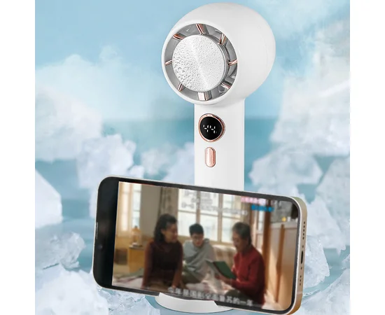 Портативний вентилятор YL007 with Display з підставкою для телефону 2000mAh White