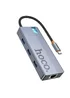 Переходник HUB Hoco HB51 Wow 6in1 (Type-C to HDTV+RJ45+PD+3xUSB3.0) Deep space gray