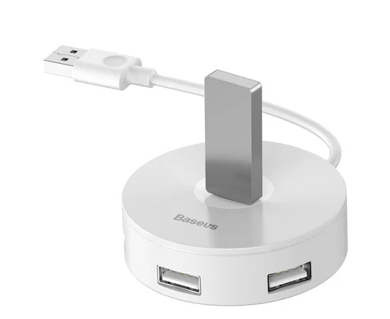 Переходник HUB Baseus Round Box USB to USB 3.0 + 3USB 2.0 (CAHUB-F) Белый