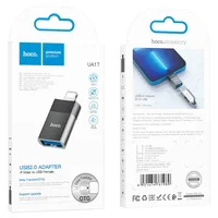Переходник Hoco UA17 Lightning Male to USB Female USB2.0  Черный
