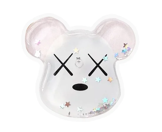 Держатель для телефона круглый (liquid shine) Kaws Белый