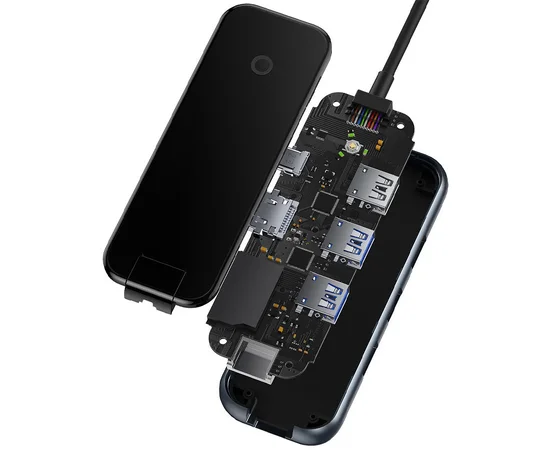 Переходник Baseus Hub AcmeJoy 7-Port Type-C (HDMI*1+USB3.0*2+USB2.0*1+Type-C PD&Data*1+SD/TF) (WKJZ) Dark Gray