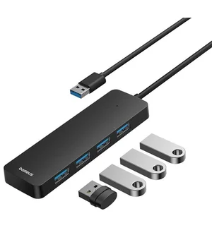 Перехідник HUB Baseus UltraJoy Series 4-Port (USB-A to 4xUSB3.0+Type-C) (0.5m) (B0005280B811-04) Space Grey