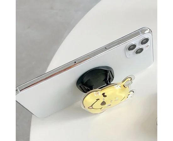 Держатель для телефона круглый (liquid shine) Винни Пух / Желтый