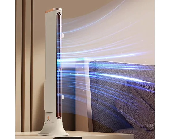 Настільний вентилятор F3 Tower Fan 3 speeds with battery 1200 mAh Biege
