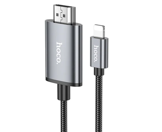 Переходник Hoco UA27 HD Lightning to HDTV (2m) Metal gray
