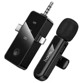 Бездротовий петличний мікрофон Hoco L20B Fair 3in1 (Lightning/Type-C/3.5) Black