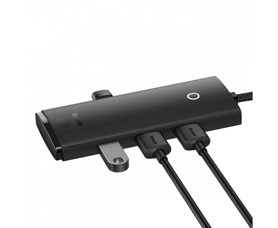 Переходник HUB Baseus Lite Series 4in1 (USB-A to 4xUSB 3.0) 1m (WKQX03) Black