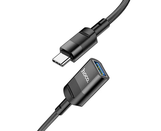 Переходник Hoco U107 Type-C male to USB female USB3.0 Black