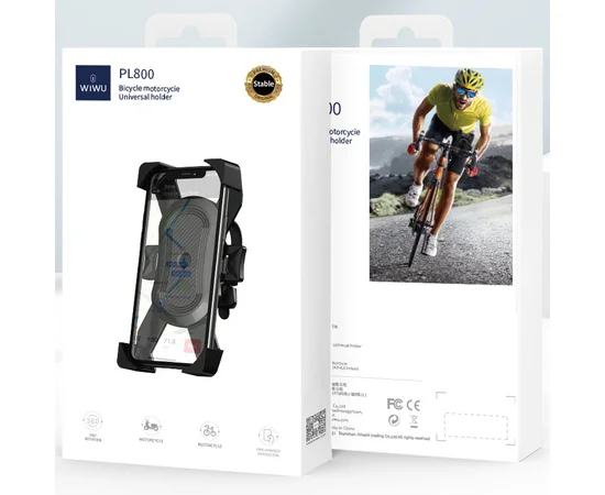Держатель для телефона WIWU PL800 Motorcycle Mobile Phone Holder Handlebar Mount Черный