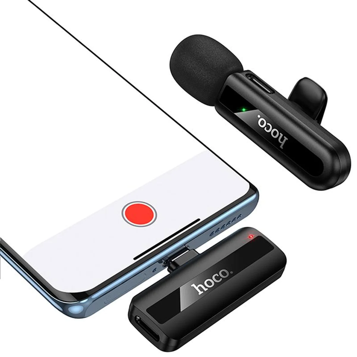 Петличный беспроводной микрофон Hoco L20 Fair Type-C Black