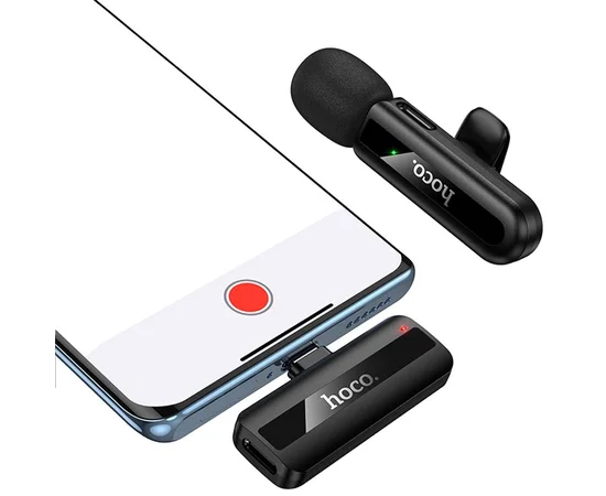 Петличный беспроводной микрофон Hoco L20 Fair Type-C Black