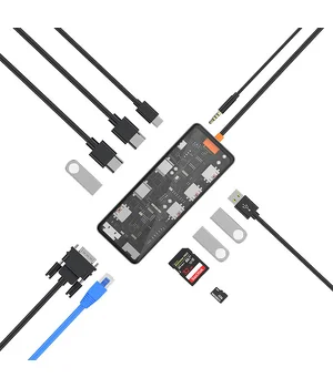 Переходник HUB WIWU Cyber hub CB012 12 in 1 Grey Переходник HUB WIWU Cyber hub CB012 12 in 1 Grey