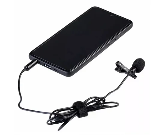 Микрофон петличный 3,5mm Mini-Jack Черный