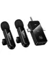 Петличный беспроводной микрофон Hoco L20C Fair dual-mic 3in1 (Lightning/Type-C/3.5) Black
