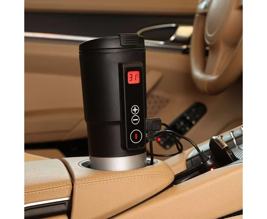 Автомобильная смарт-термокружка RedSalmon с подогревом и контролем температуры 420 мл Черный