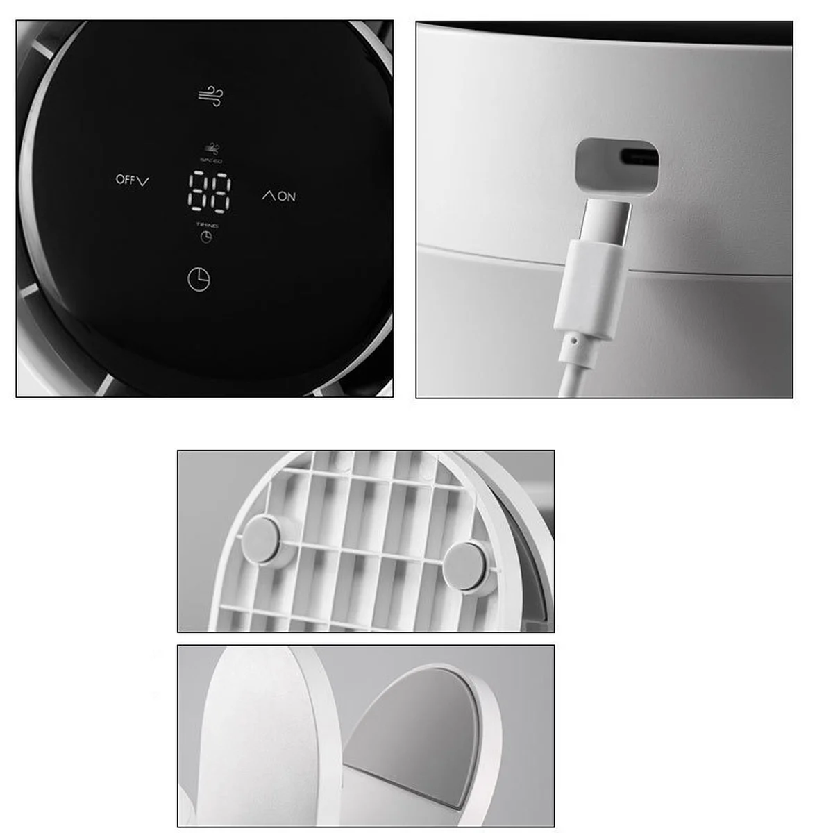 Настольный вентилятор F7 с зажимом 4000mAh White