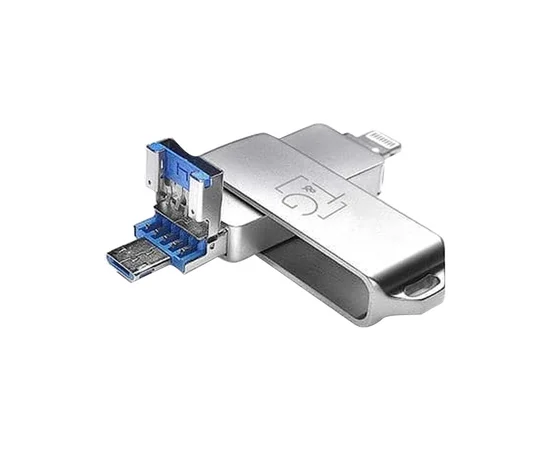 Флеш-драйв T&G 004 Metal series USB 3.0 - Lightning, 32GB Серебряный