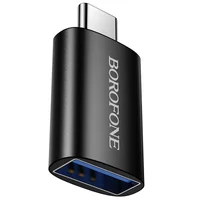 Переходник Borofone BV26C Type-C Male to USB Female USB3.0 Black