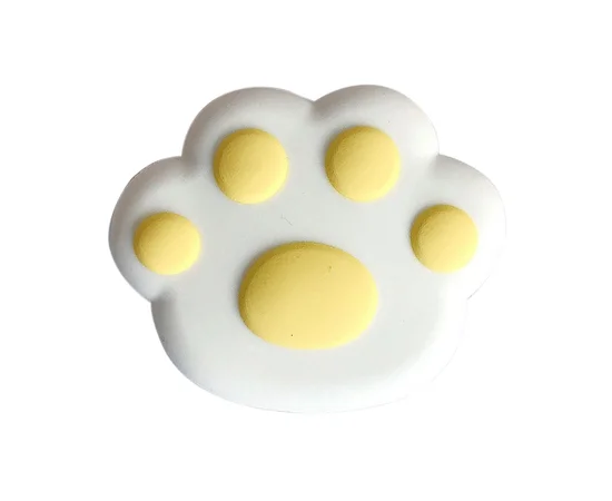 Держатель для телефона 3D Лапа белая/желтая